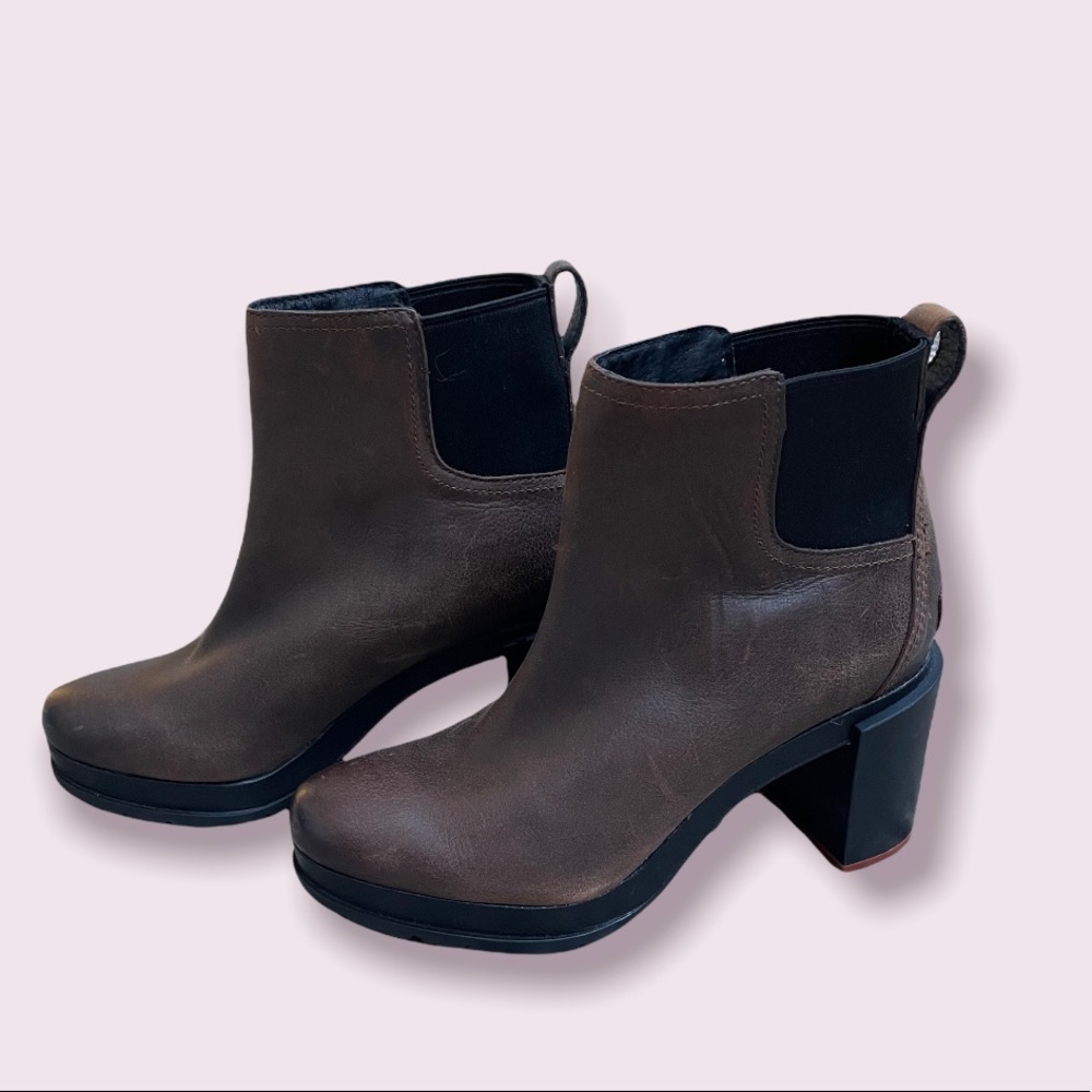 New Sorel Blake Block-Heel Leather Chelsea Waterproof Boots